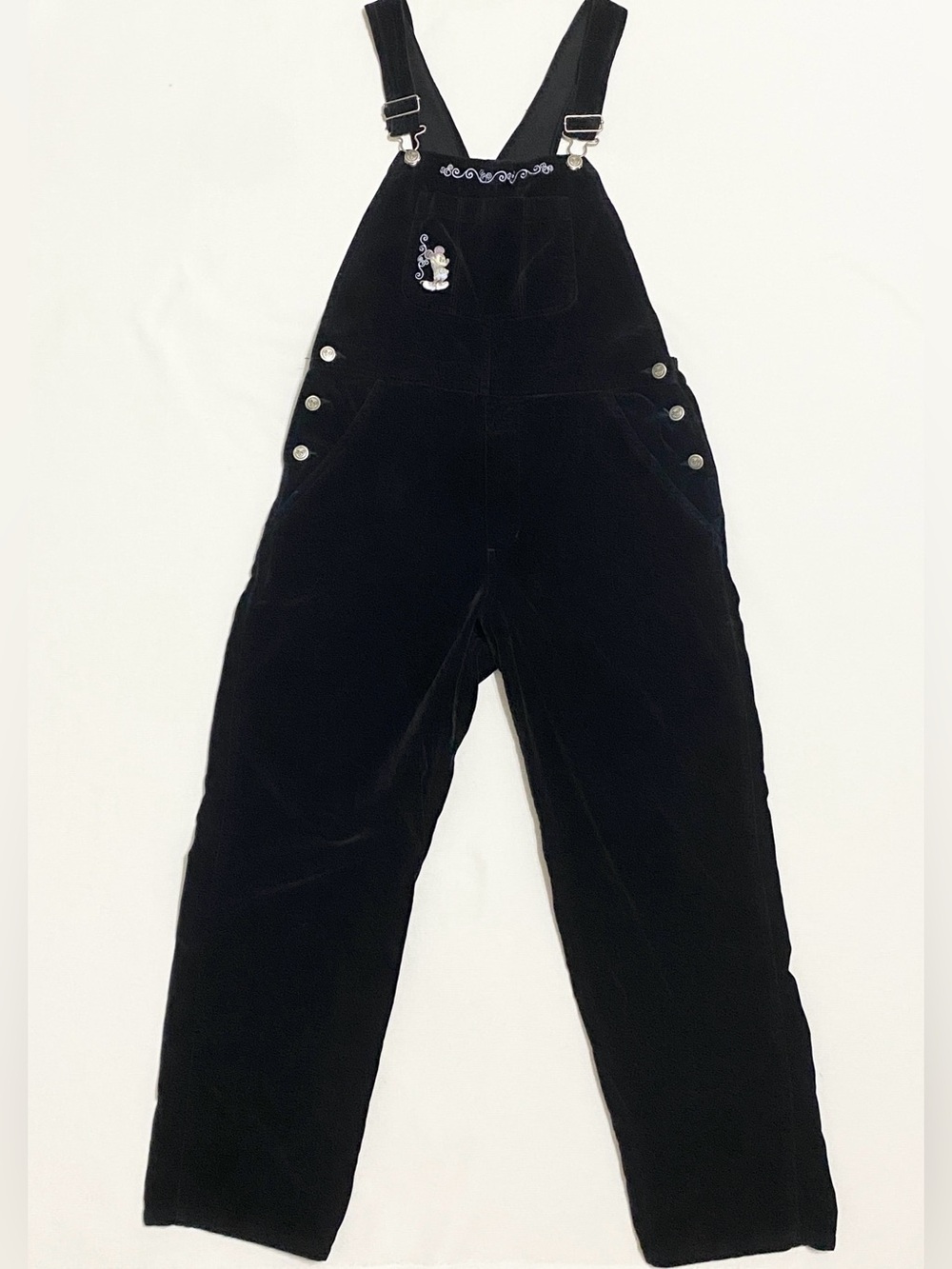 Vintage Disney Store Black Velvet Mickey Mouse Overalls